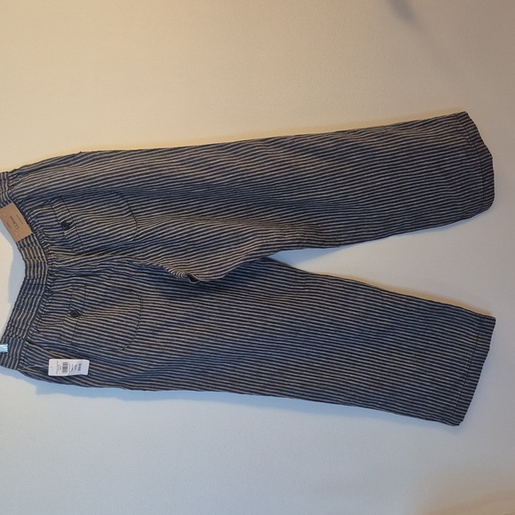 NWT L.L.Bean Premium Washable Linen Striped Pants - Collegiate Blue - 14 Petite - Picture 3 of 10